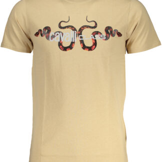 CAVALLI CLASS MEN'S SHORT SLEEVED T-SHIRT BEIGE