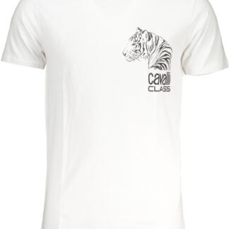 CAVALLI CLASS MEN'S SHORT SLEEVED T-SHIRT WHITE