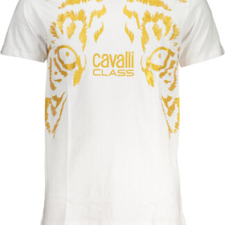 CAVALLI CLASS MEN'S SHORT SLEEVED T-SHIRT WHITE
