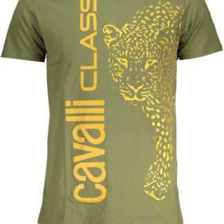 CAVALLI CLASS GREEN MEN'S SHORT SLEEVED T-SHIRT
