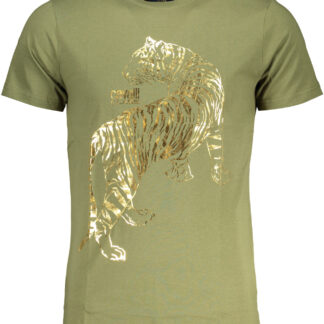 CAVALLI CLASS GREEN MEN'S SHORT SLEEVED T-SHIRT