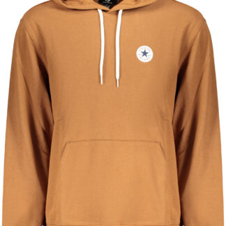 CONVERSE MEN'S BROWN ZIP-UP SWEATSHIRT