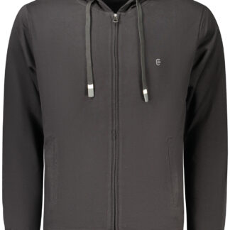 COVERI MOVING MEN'S BLACK ZIP-UP SWEATSHIRT