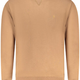 COVERI MOVING MEN'S BROWN ZIP-UP SWEATSHIRT