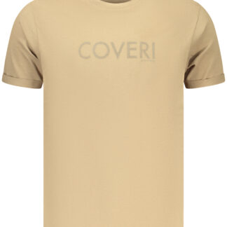 COVERI MOVING MEN'S SHORT-SLEEVE T-SHIRT BROWN