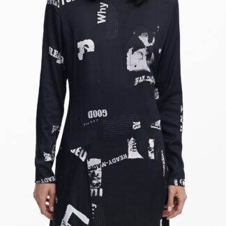 DESIGUAL WOMEN'S SHORT BLACK DRESS