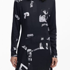 DESIGUAL WOMEN'S SHORT BLACK DRESS