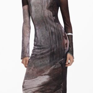 DESIGUAL WOMEN'S LONG DRESS IN BROWN