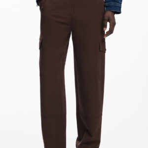 DESIGUAL WOMEN'S BROWN TROUSERS