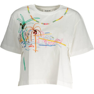 DESIGUAL WOMEN'S SHORT SLEEVE T-SHIRT WHITE