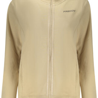 FREDDY WOMEN'S BEIGE ZIP-UP SWEATSHIRT
