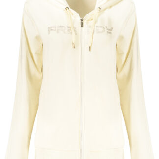 FREDDY WOMEN'S WHITE ZIP-UP SWEATSHIRT
