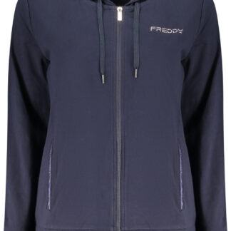 FREDDY WOMEN'S BLUE ZIP-UP SWEATSHIRT