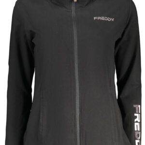 FREDDY WOMEN'S BLACK ZIP-UP SWEATSHIRT
