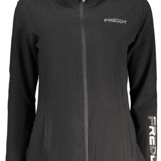 FREDDY WOMEN'S BLACK ZIP-UP SWEATSHIRT