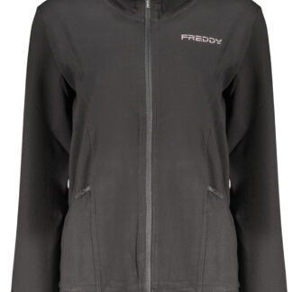 FREDDY WOMEN'S BLACK ZIP-UP SWEATSHIRT