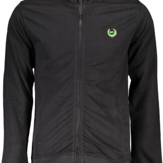 GIAN MARCO VENTURI MEN'S BLACK ZIPPED SWEATSHIRT