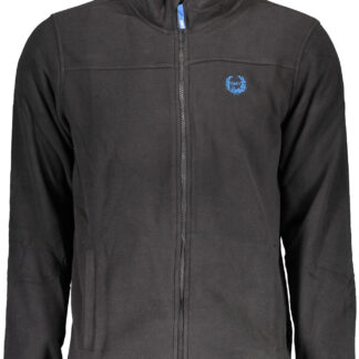GIAN MARCO VENTURI MEN'S BLACK ZIP-UP SWEATSHIRT