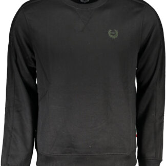 GIAN MARCO VENTURI BLACK MEN'S ZIPLESS SWEATSHIRT