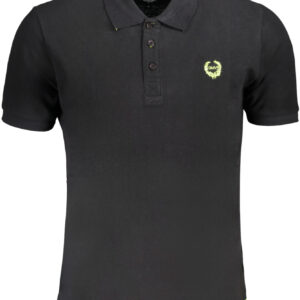 GIAN MARCO VENTURI MEN'S BLACK SHORT SLEEVED POLO SHIRT