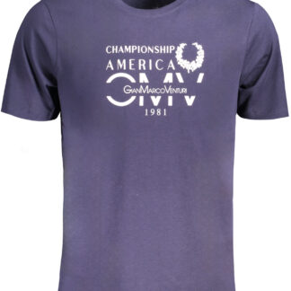 GIAN MARCO VENTURI MEN'S SHORT SLEEVED T-SHIRT BLUE