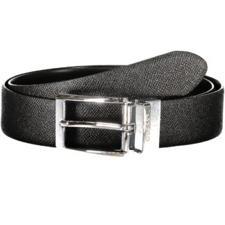 GUESS JEANS MEN'S BLACK LEATHER BELT