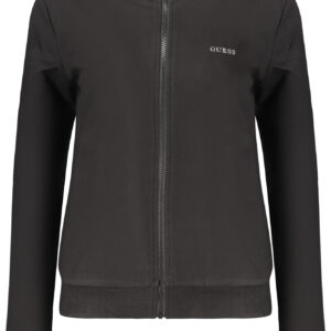 GUESS JEANS WOMEN'S BLACK ZIP-UP SWEATSHIRT