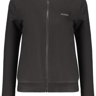 GUESS JEANS WOMEN'S BLACK ZIP-UP SWEATSHIRT