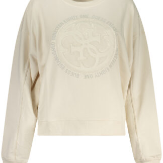 GUESS JEANS WOMEN'S WHITE ZIP-UP SWEATSHIRT