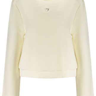 GUESS JEANS WOMEN'S WHITE ZIP-UP SWEATSHIRT