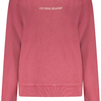 GUESS JEANS WOMEN'S RED ZIP-UP SWEATSHIRT