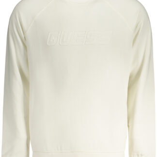 GUESS JEANS MEN'S WHITE ZIP-UP SWEATSHIRT