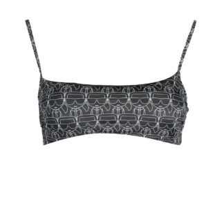 KARL LAGERFELD BEACHWEAR TOP WOMEN'S COSTUME BLACK