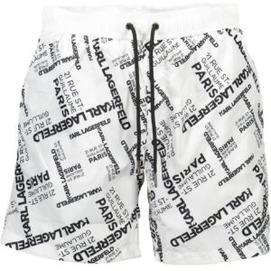 KARL LAGERFELD BEACHWEAR SWIMSUIT BOTTOM MEN WHITE