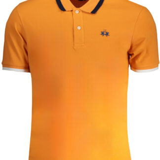 LA MARTINA MEN'S ORANGE SHORT SLEEVED POLO SHIRT
