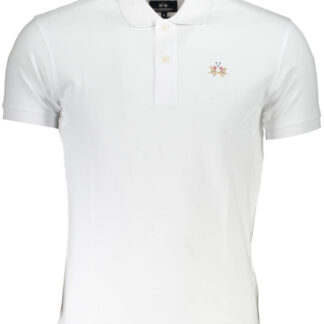 LA MARTINA MEN'S WHITE SHORT SLEEVED POLO SHIRT