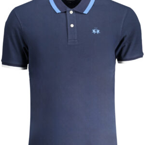 LA MARTINA MEN'S BLUE SHORT SLEEVED POLO SHIRT