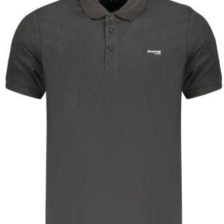 LOTTO MEN'S BLACK SHORT-SLEEVED POLO SHIRT