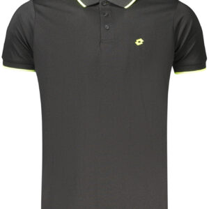 LOTTO MEN'S BLACK SHORT-SLEEVED POLO SHIRT