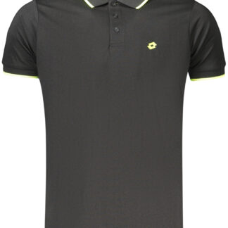 LOTTO MEN'S BLACK SHORT-SLEEVED POLO SHIRT