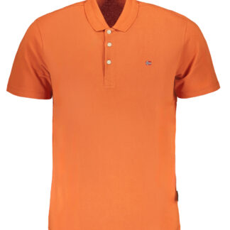 NAPAPIJRI MEN'S ORANGE SHORT SLEEVED POLO SHIRT