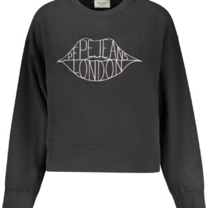 PEPE JEANS WOMEN'S BLACK ZIP-UP SWEATSHIRT