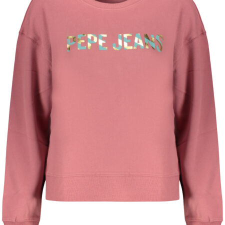 PEPE JEANS WOMEN'S PINK ZIP-UP SWEATSHIRT