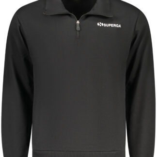 SUPERGA MEN'S BLACK ZIP-UP SWEATSHIRT