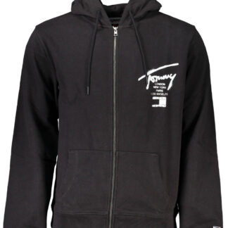 TOMMY HILFIGER MEN'S BLACK ZIPPED SWEATSHIRT