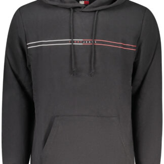 TOMMY HILFIGER MEN'S BLACK ZIP-UP SWEATSHIRT