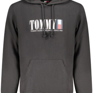TOMMY HILFIGER MEN'S BLACK ZIP-UP SWEATSHIRT