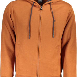 US GRAND MEN'S BROWN ZIP-UP SWEATSHIRT