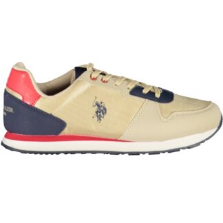 US POLO ASSN. BEIGE CHILDREN'S SPORTS SHOES