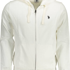US POLO ASSN. MEN'S WHITE ZIP-UP SWEATSHIRT